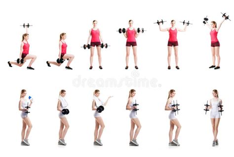 Fit Healthy And Sporty Woman In Sportswear Making Physical Exercises