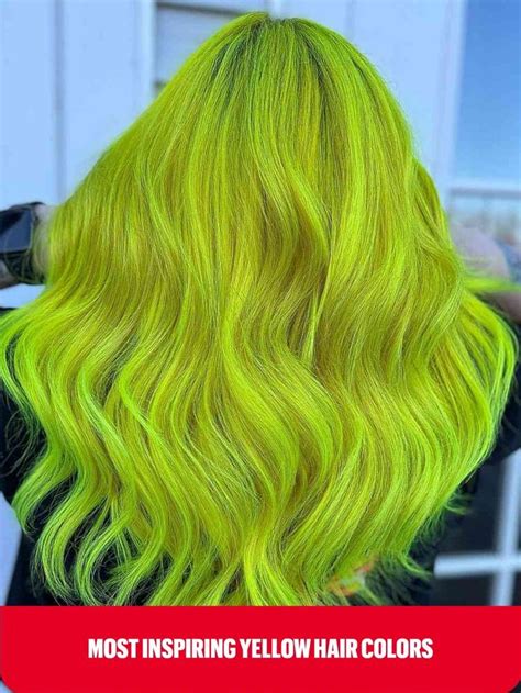 Neon Yellow Hair Colors Yellow Hair Color Yellow Ombre Neon Yellow