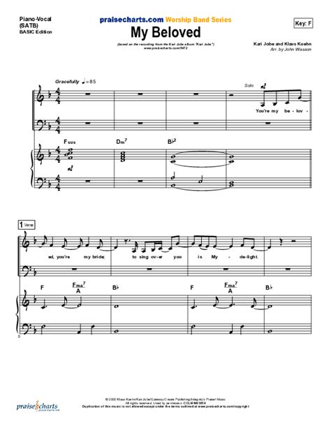 My Beloved Sheet Music Pdf Kari Jobe Praisecharts