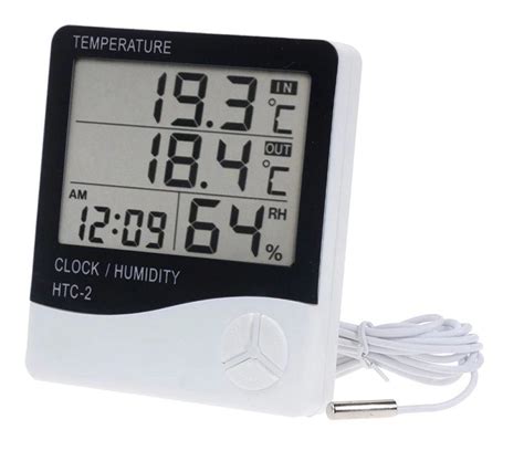 Higrômetro Medidor De Umidade Ar Termômetro Relógio R 54 00 em