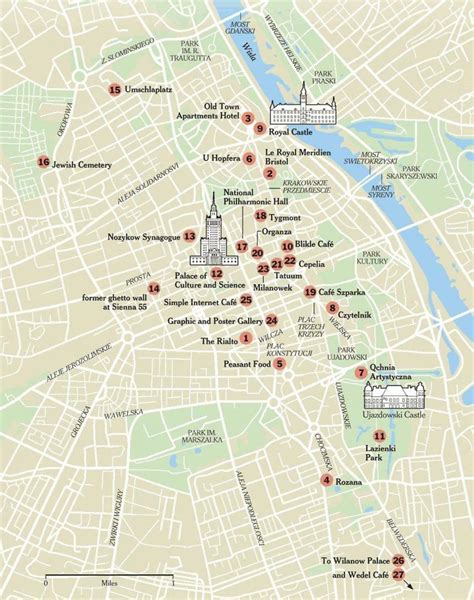 Warszawska Mapa Turystyczna Mapa Warszawy Z Atrakcjami Wojew Dztwo