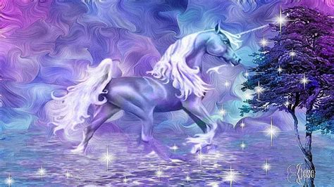 Purple Unicorn In Purple Art Background Hd Unicorn Wallpapers Hd