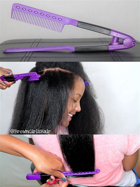 Natural hairstyles for black women. straightening v shaped comb product review for natural ...