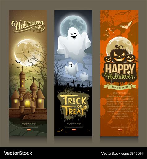 Happy Halloween Collections Banner Vertical Vector Image
