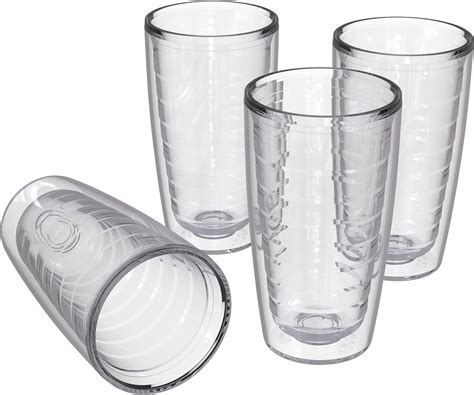 4 Pack Insulated Tumblers 16 Ounce Bpa Free Made In Usa Clear 16oz 657258201781 Ebay