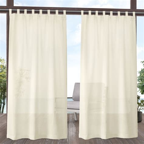 Exclusive Home Curtains Miami Semi Sheer Indooroutdoor Tab Top Curtain