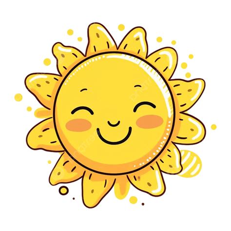 Rosto Sorridente Sol Amarelo Ilustração Dos Desenhos Animados Png Sol