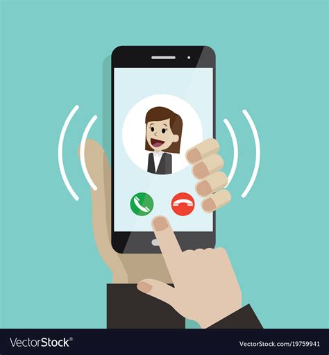 Incoming Call Human Hand Holding Cellphone Vector Image