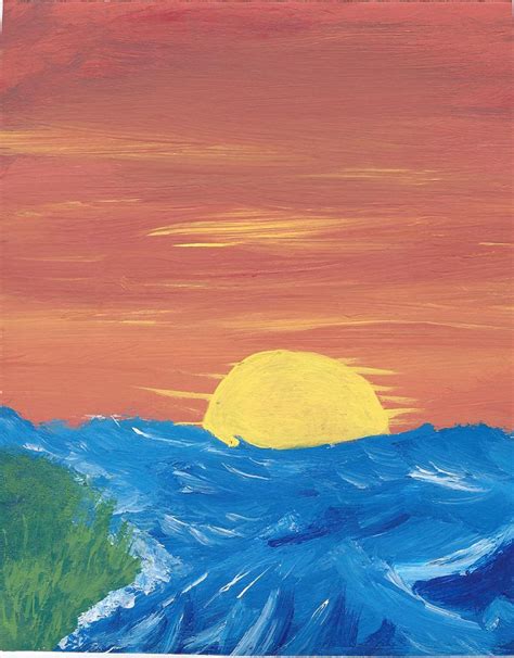 Horizon Ocean Shore Painting By Thecrazywun On Deviantart