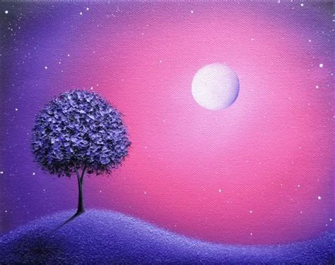 Original Purple Tree Painting Purple Oil Painting