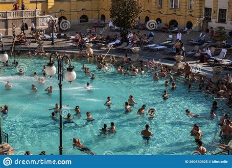 courtyard of szechenyi baths a hungarian thermal bath complex editorial image image of