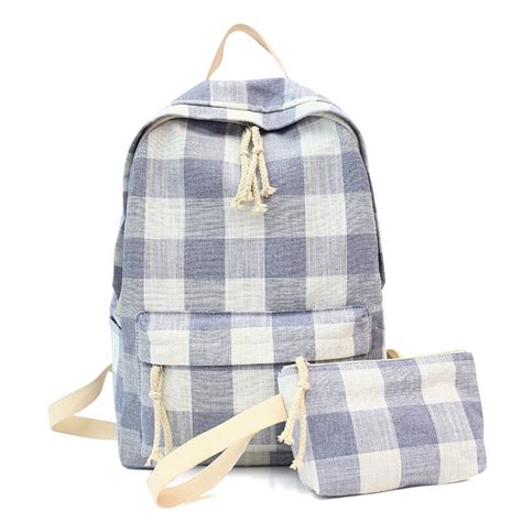 Preppy Style School Backpack Pink Blue Backpack Softpacks Unisex Dayuse