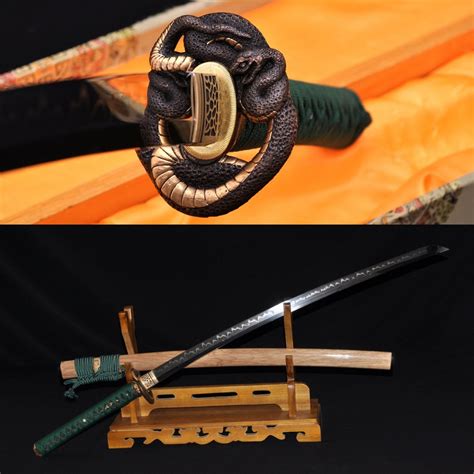 Brass Snake Koshirae Hualee Saya Clay Tempered Full Tang Blade Japanese