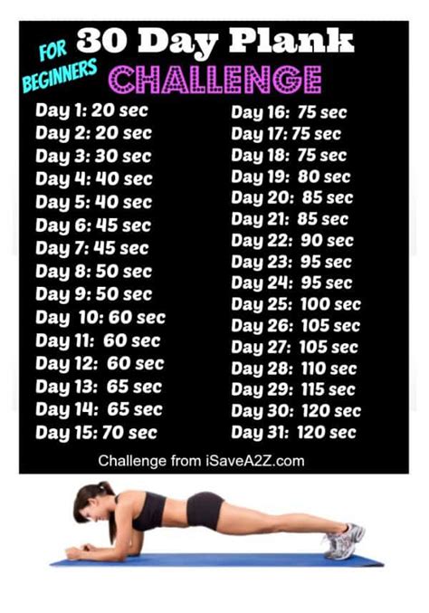 30 Day Plank Challenge Fitness Motivation
