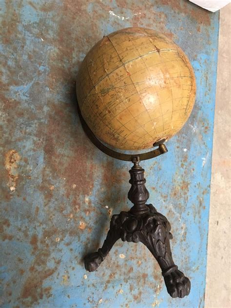 Take a look at our facebook page to see talented florists' completed bottles for inspiration. Small Antique Desk Globe on Black Metal Stand For Sale at ...