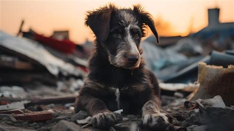 Premium Ai Image Heartbreaking Portrait Of A Abandoned Dog In The Dump