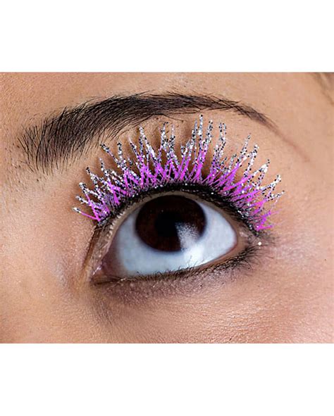 Glitter Eyelashes Purple Aufklebewimpern Horror