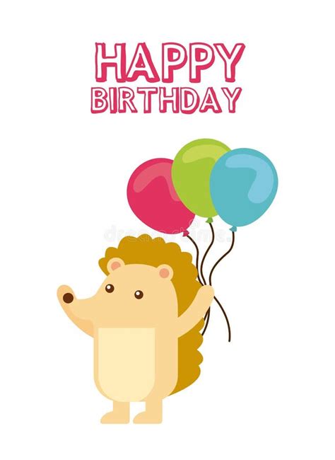 Animal Cute Birthday Party Celebration Stock Vector Illustration Of