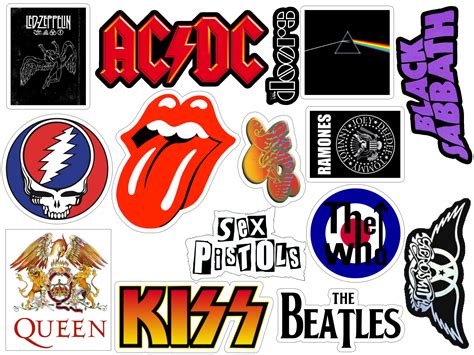 70s Rock Bands Logos Vinyl Sticker Pack Vintage Stickers For Phones