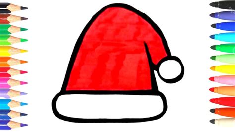 How To Draw Santa Hat 🎅 Easy Drawing For Children Youtube