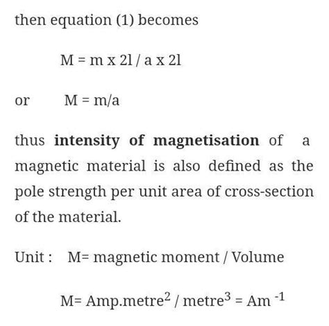 What is the dimensional formula of intensity of magnetisation? - Brainly.in