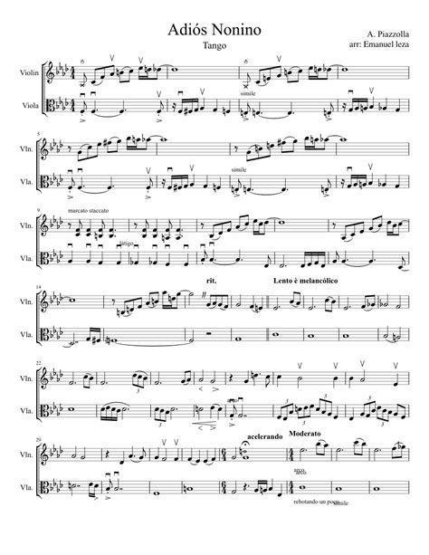 Adios nonino | Cello sheet music, Sheet music, Free sheet music