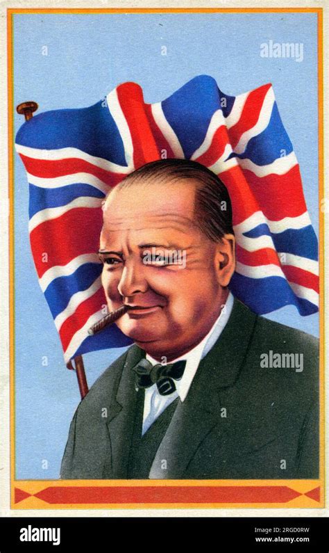 Ww2 Era Portrait Of Sir Winston Leonard Spencer Churchill 1874 1965