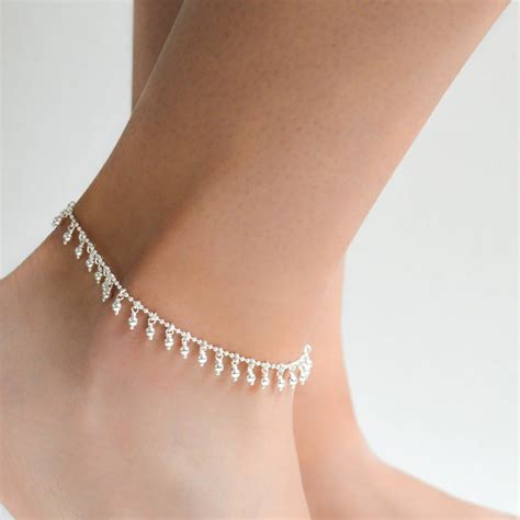 Personalised Silver Bead Anklet By Peony Love