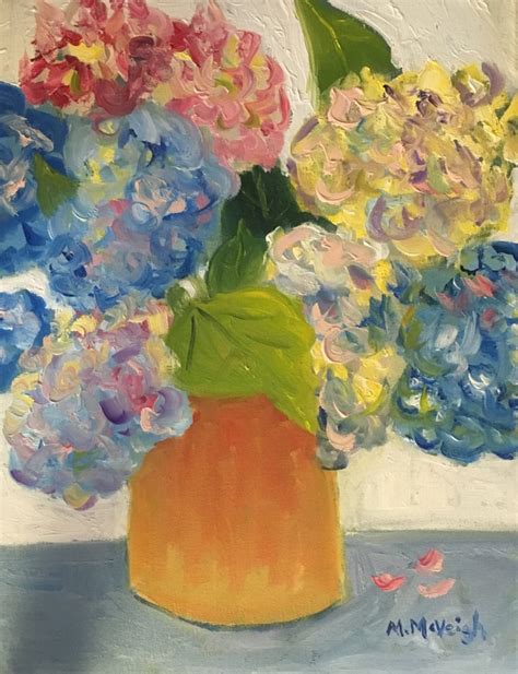 Hydrangeas Oil On Canvas In Flowers