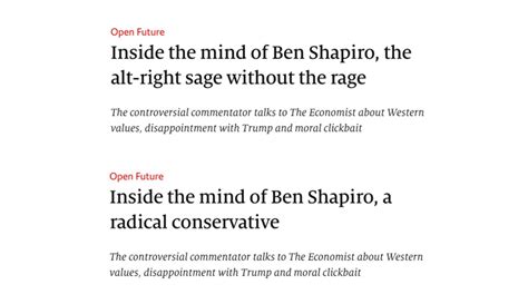 The Economist Issues Retraction After Smearing Ben Shapiro As Alt Right Washington Examiner