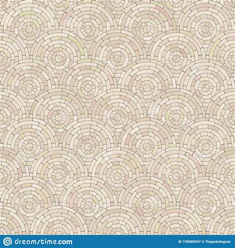 Circular Mosaic Tiles Seamless Texture Stock Illustration