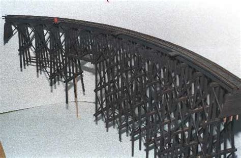 Jv 1016 N Scale Curved Timber Trestle Bridge