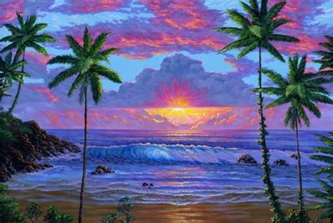 Hawaii Art Painting 162 Hawaiian Beach Sunset Original Acrylic