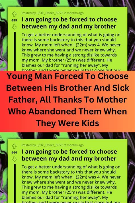 Young Man Forced To Choose Between His Brother And Sick Father All