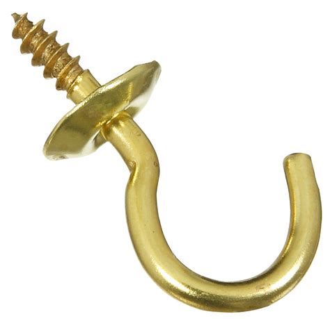 National Hardware N119 628 58 Solid Brass Cup Hooks 5 Count