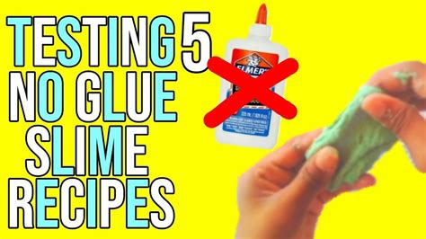 Testing 5 No Glue Slime Recipes Youtube