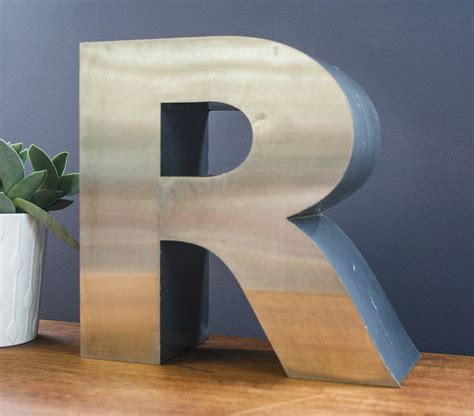 Vintage Metal Letter R By Bonnie And Bell