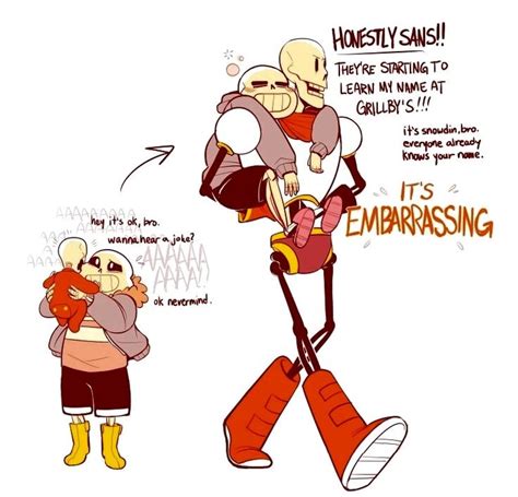 Child Sans Carrying Baby Papyrus And Papyrus Carrying Drunk Sleeping