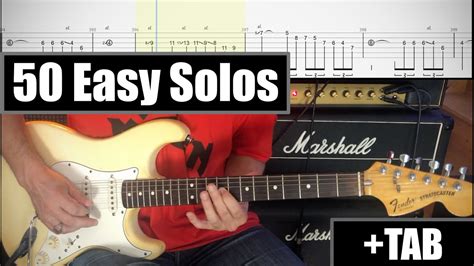 50 Easy Guitar Solos Tab The Guitar Tutorial
