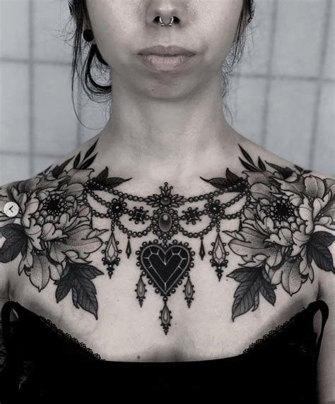 Best Chest Tattoos For Women In Chest Tattoo Flowers Chest