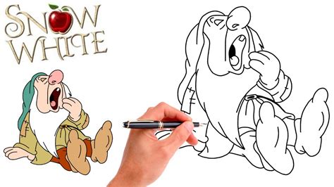 How To Draw Sleepy 7 Dwarfs From Snow White Step By Step Youtube