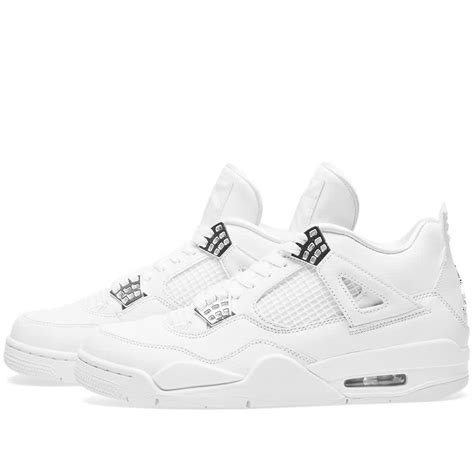 Nike Air Jordan Iv Retro White And Metallic Silver End Nl