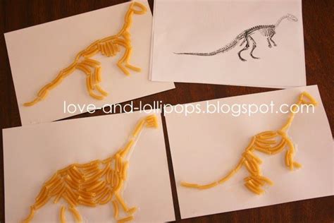 Fun With Dinosaurs Dinosaur Fossil Pasta Pictures Dinosaur Crafts