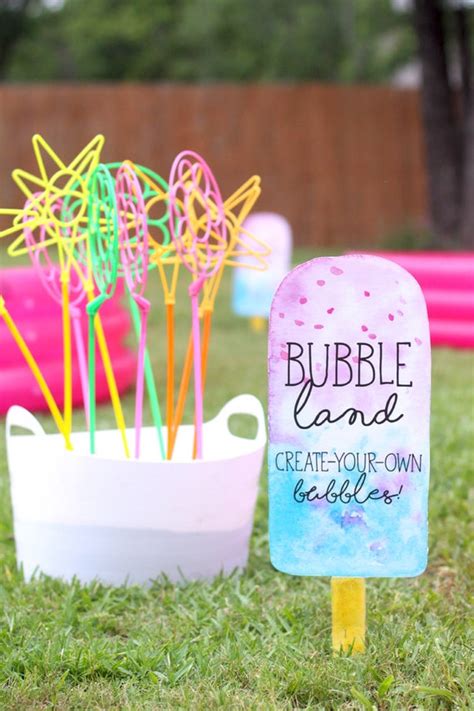 Printable Popsicle Signs Bubble Station Sign Two Cool Summer