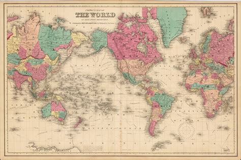 Coltons Map Of The World On Mercators Projection Barry Lawrence