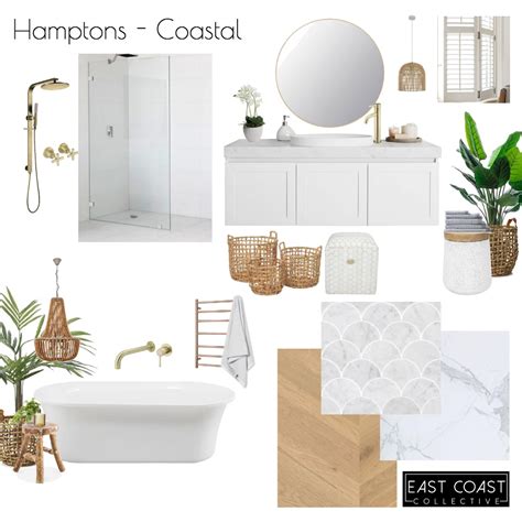 Hamptons Coastal Bathroom Interior Design Mood Board By East Coast