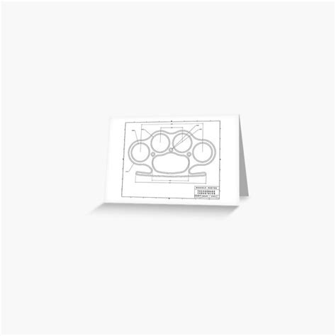 Knuckle Duster Plain Schematic Greeting Card By Aromis Redbubble