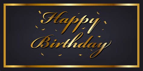 Gold Happy Birthday Banner 681157 Vector Art At Vecteezy