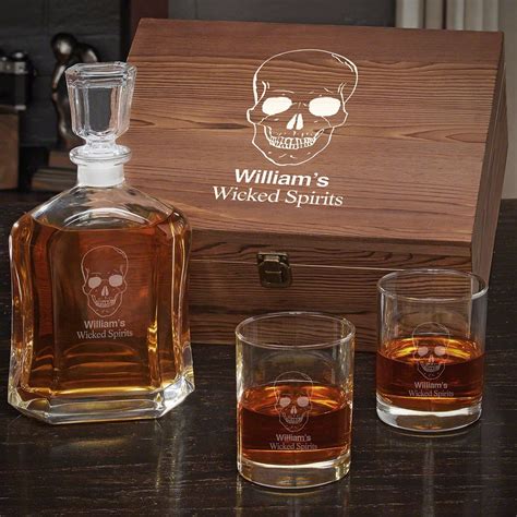 Phantom Skull Personalized Whiskey Decanter Set | Personalized whiskey decanter, Personalized ...