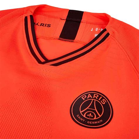 The 2019/20 edition of the psg x jordan coach jacket sees an introduction of infrared on the rear of the jacket to give a real statement feel psg x jordan 19/20 coach jacket www.prodirectsoccer.com. 2019/20 Jordan PSG Away Match Jersey - SoccerPro